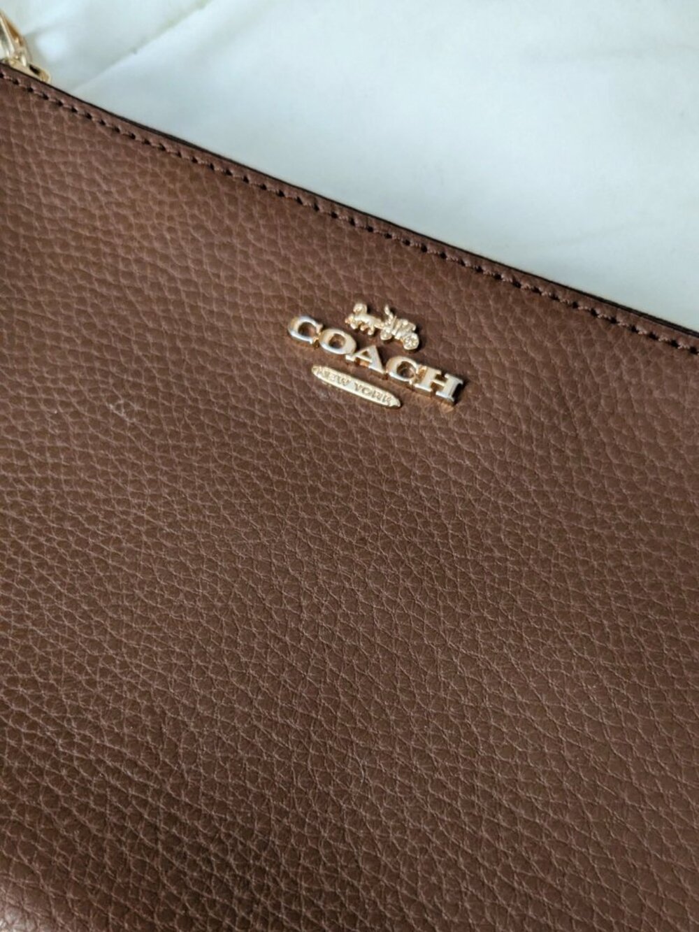 Coach Madison Double Corner Zip Wallet Wristlet in Saddle Brown 2 Style F87587 - Picture 7 of 8